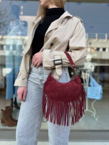 Замшевая сумка с бахромой LEATHER