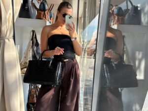 Кожаная сумка-тоут под крокодила LEATHER 2