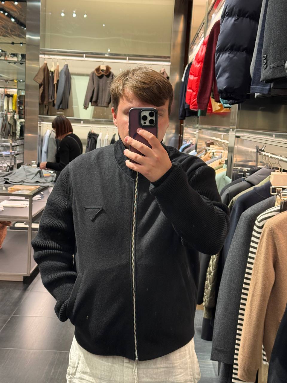 Кардиган-бомбер Prada на молнии Prada