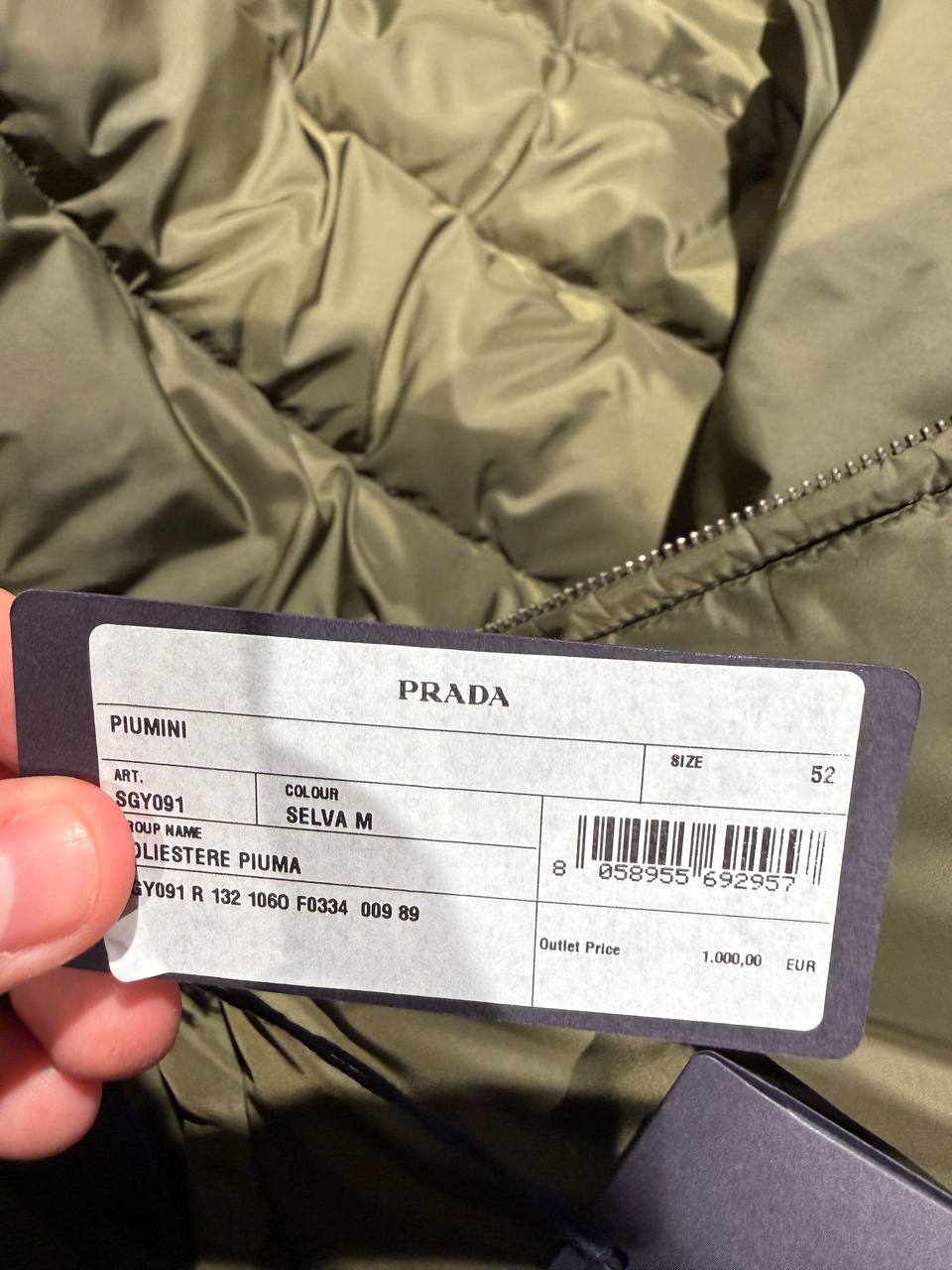 Пуховик мужской Prada Prada Outlet 2