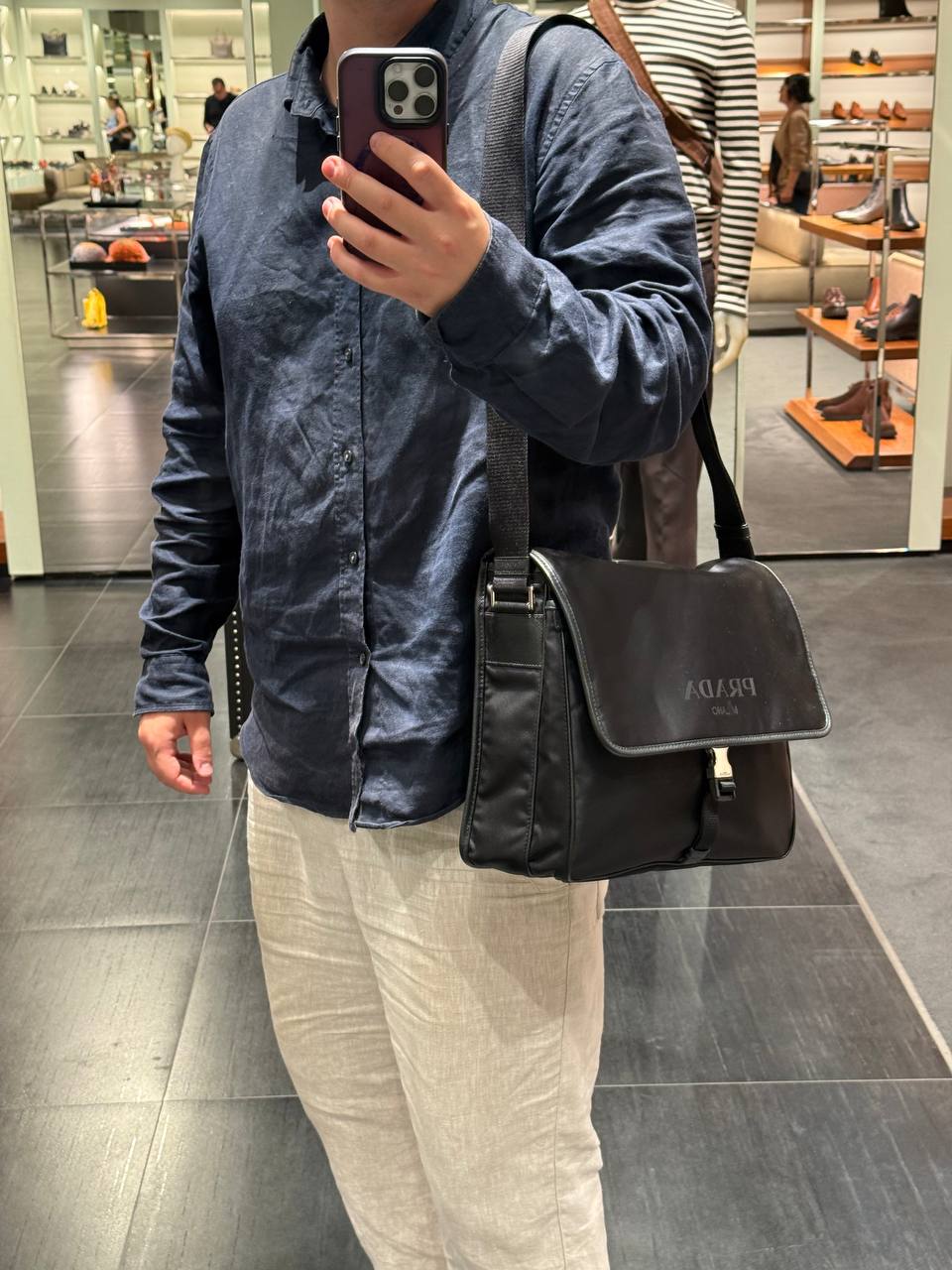 Сумка-мессенджер Prada Tessuto Prada Outlet 2 3