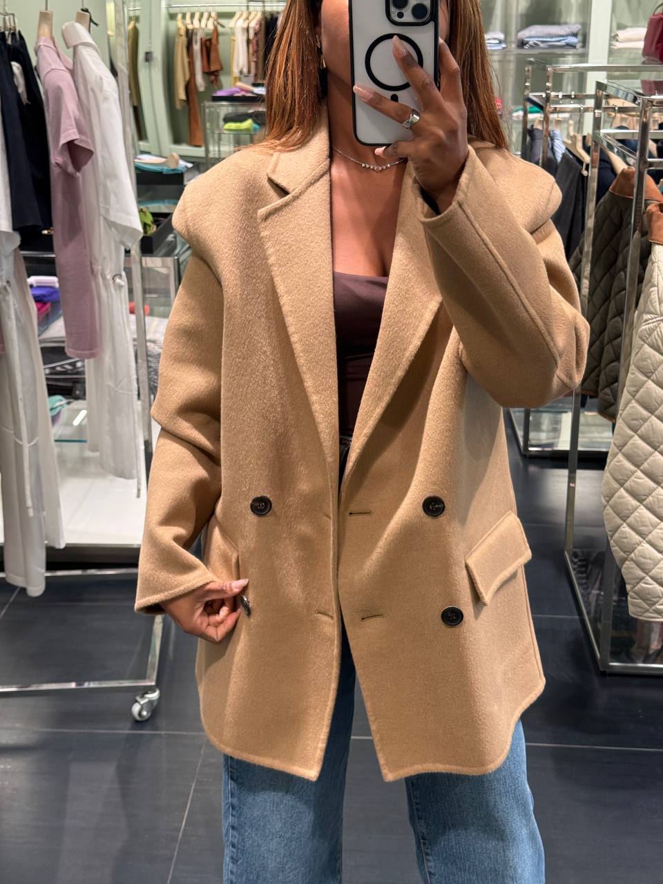 Двубортное пальто Prada Prada Outlet