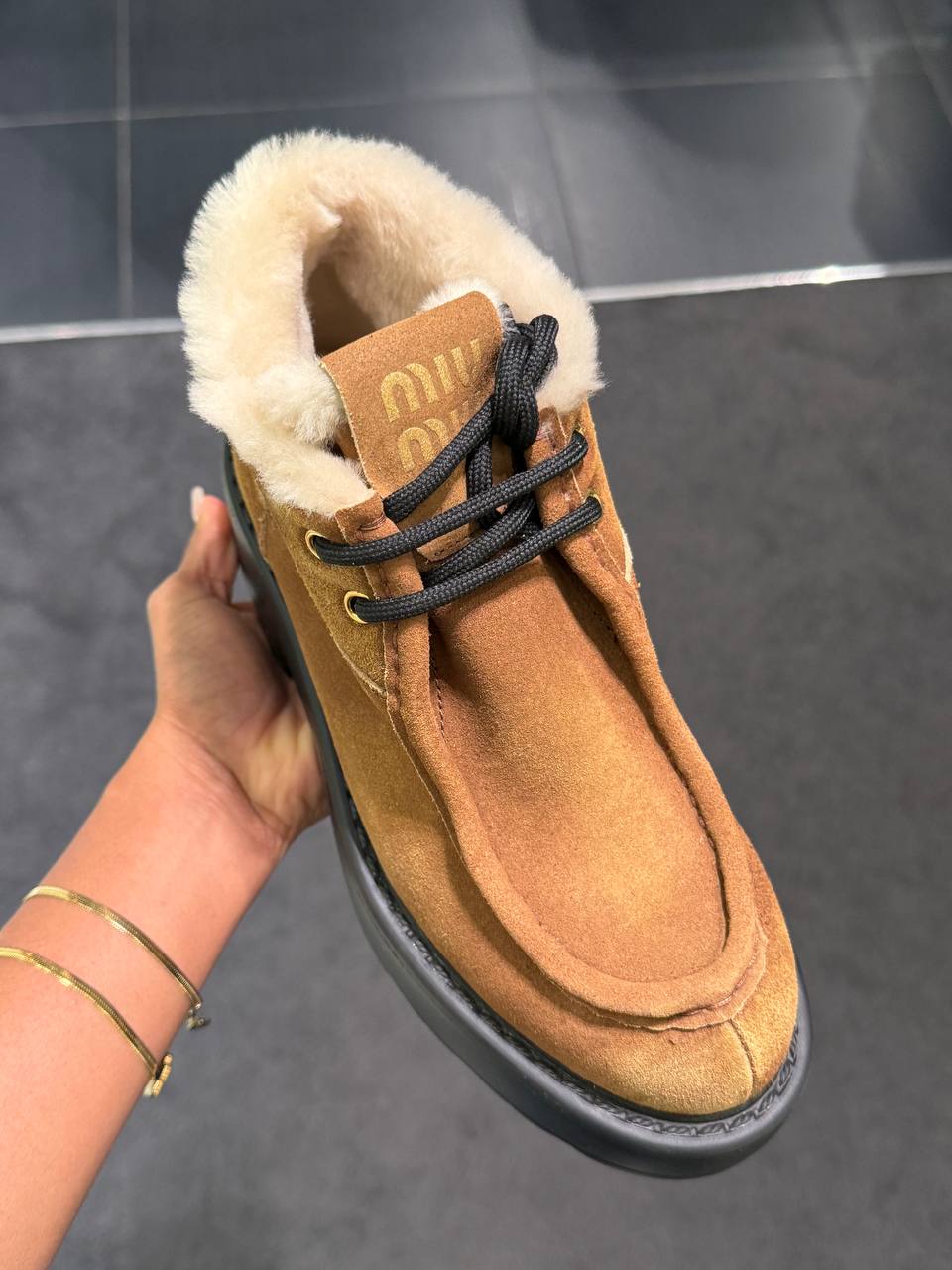 Ботинки замшевые Miu Miu Prada