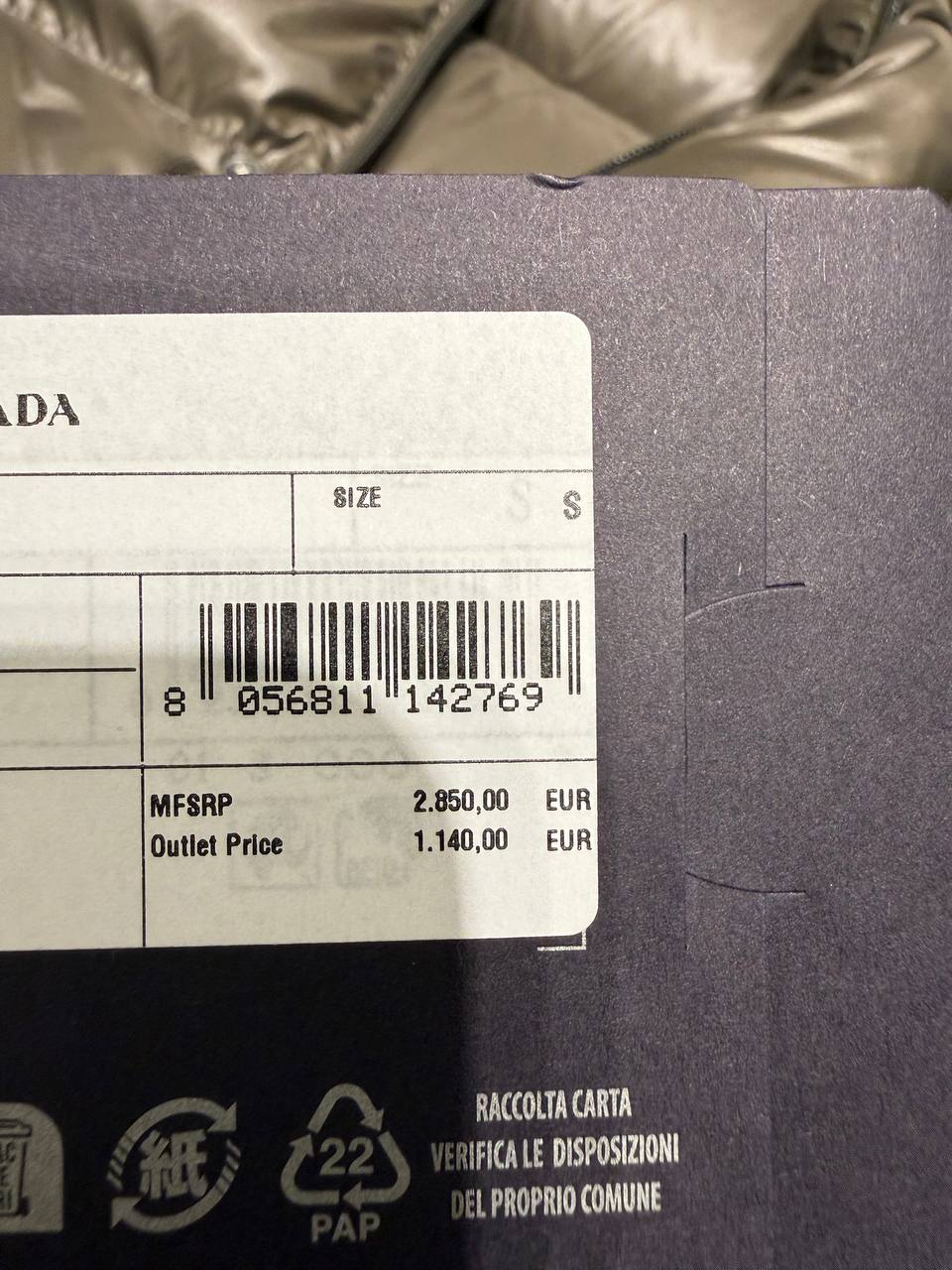 Пуховик Prada Prada Outlet
