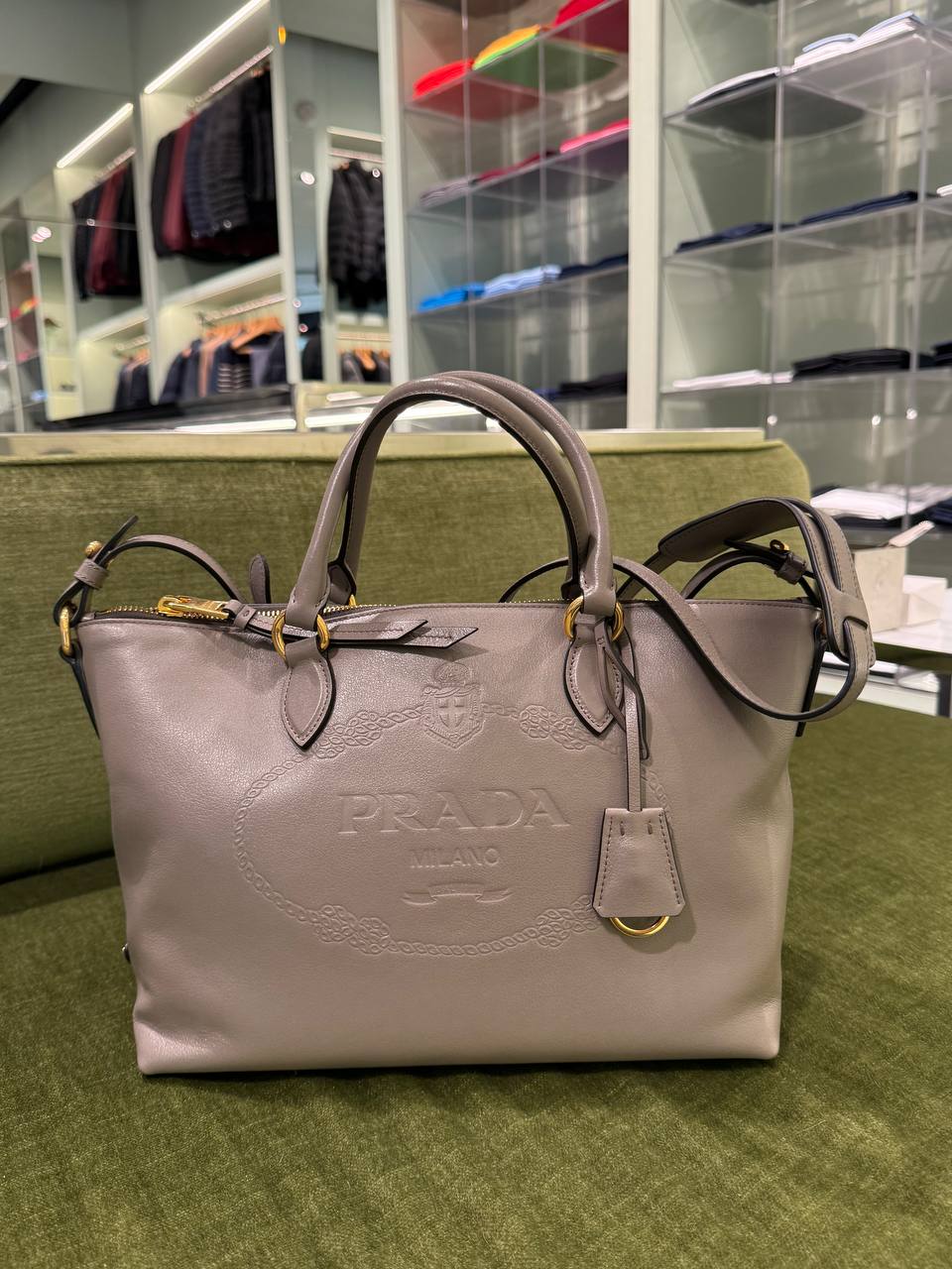 Кожаная сумка тоут Prada Prada