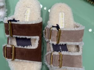 Сабо женские Prada с овчиной