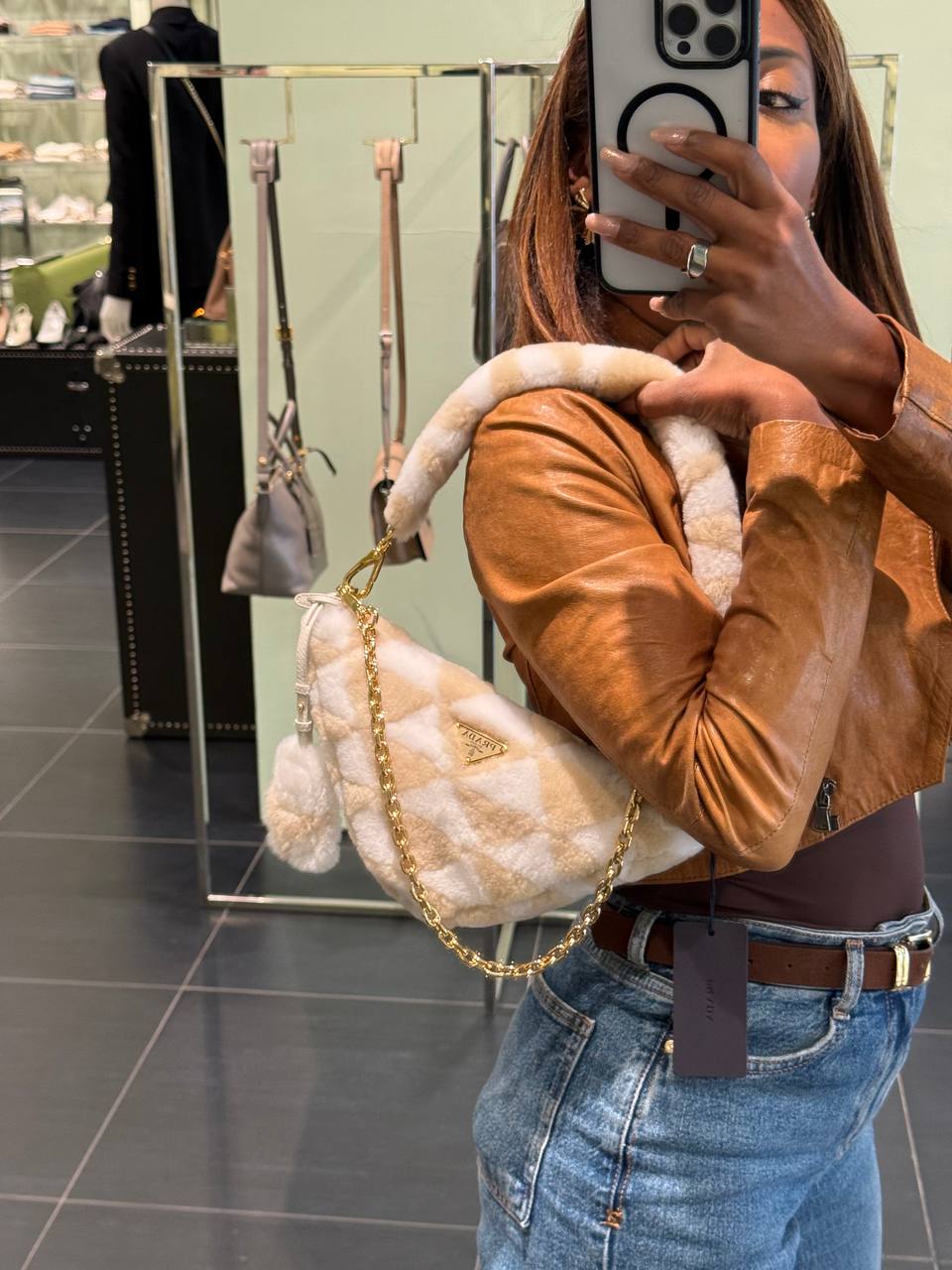 Сумка из овчины Prada Prada