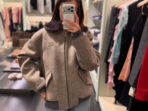Шерстяной бомбер Miu Miu Prada