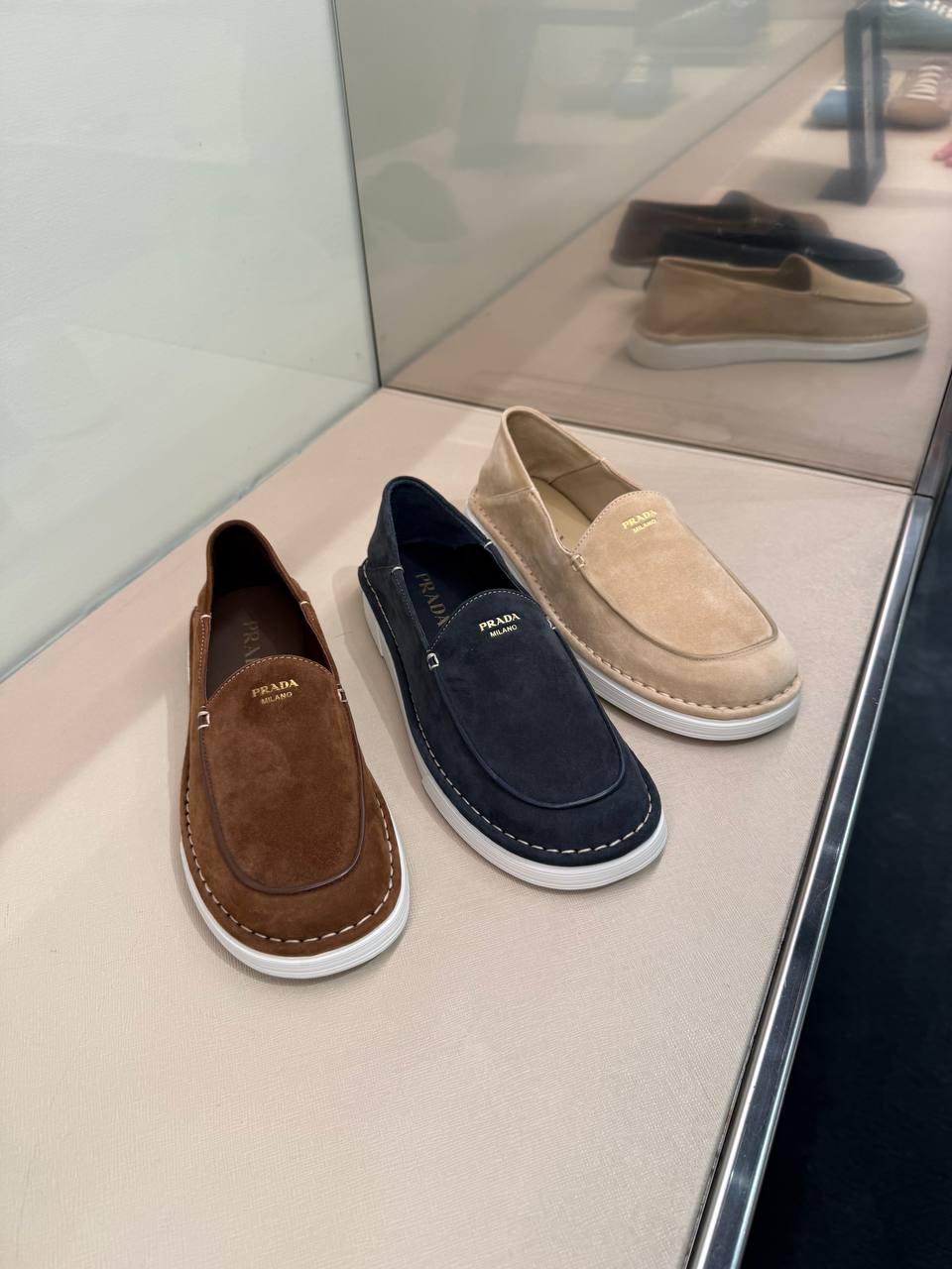 Лоферы замшевые Prada Prada Outlet