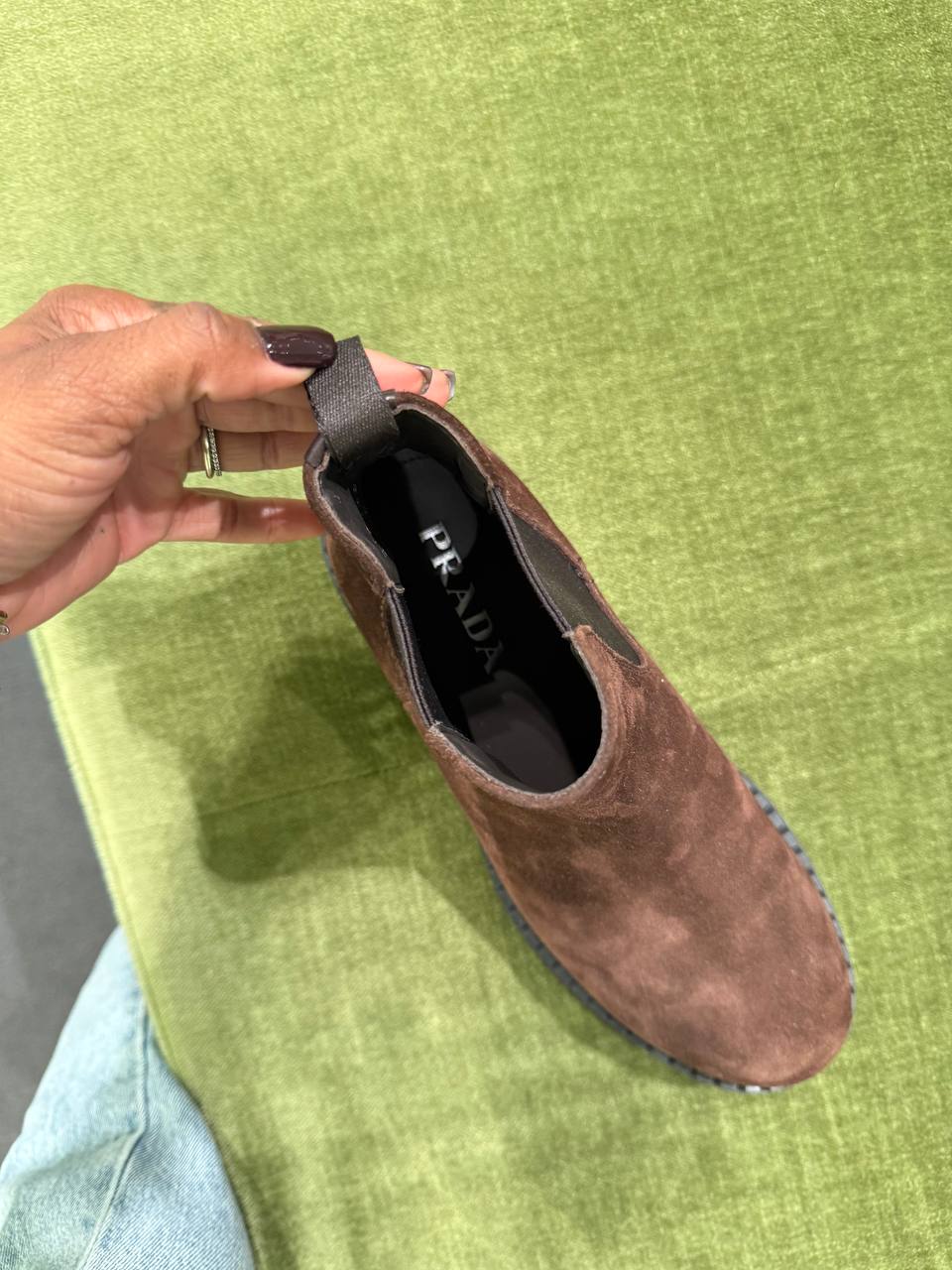 Замшевые ботинки челси Prada Prada