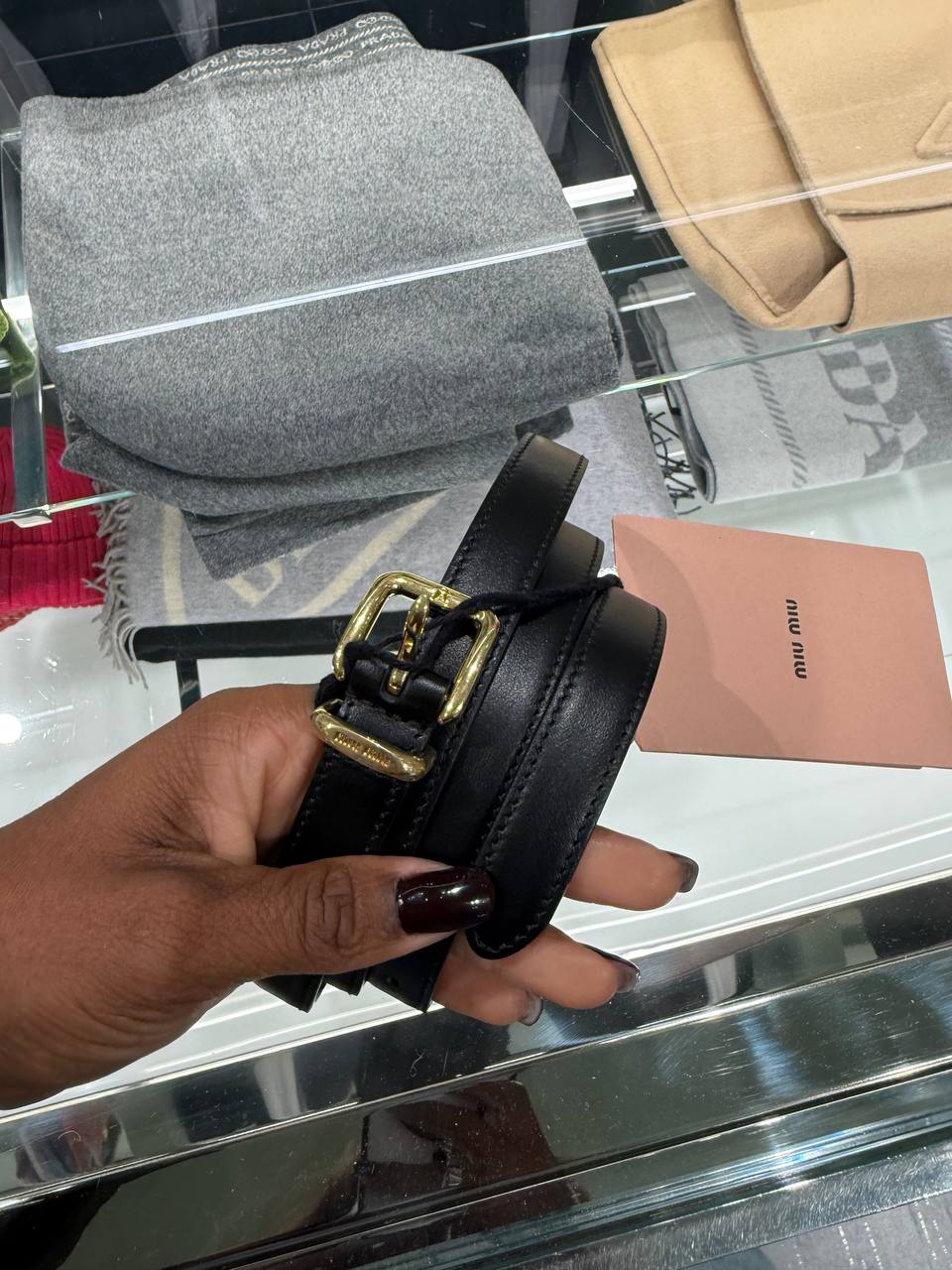 Кожаный ремень Miu Miu Prada