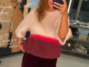 Пушистый джемпер с колорблоком MaxMara — фото 1 Пушистый джемпер с колорблоком MaxMara