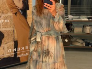Платье макси с акварельным MaxMara