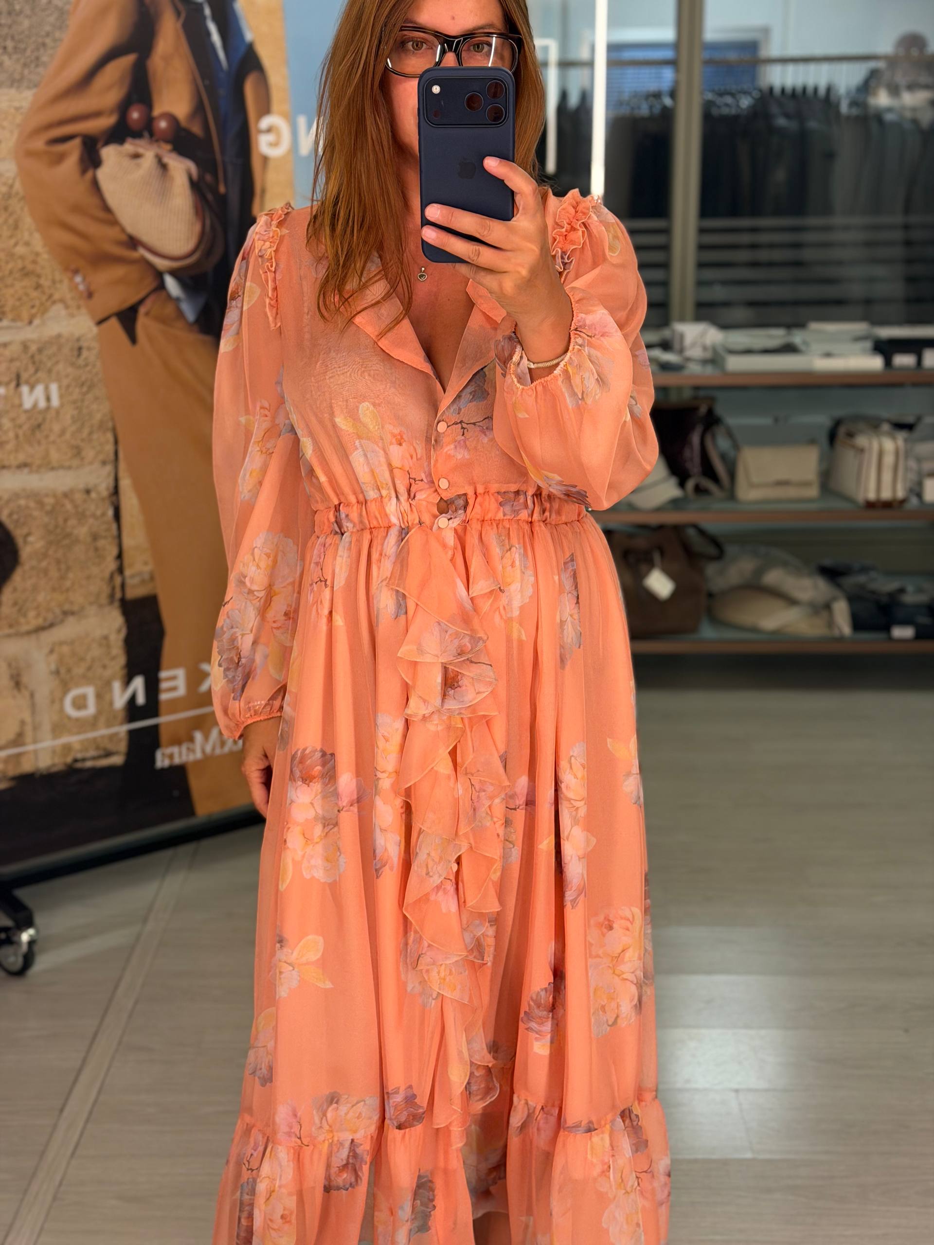 Шифоновое платье макси с MaxMara