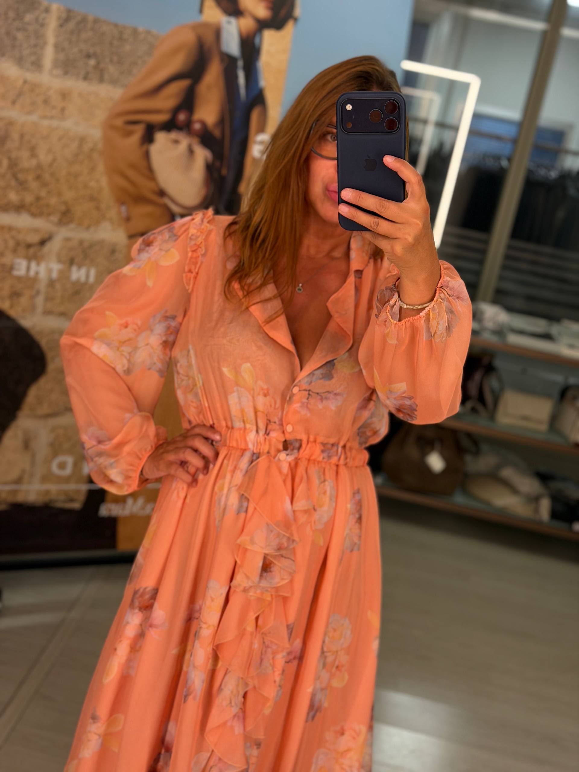 Шифоновое платье макси с MaxMara