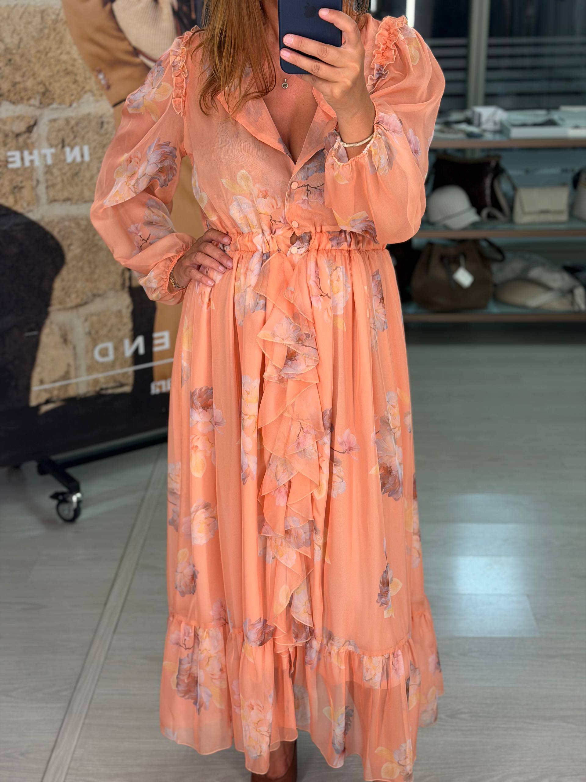 Шифоновое платье макси с MaxMara