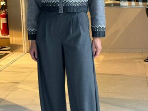 Брюки широкие серые MaxMara