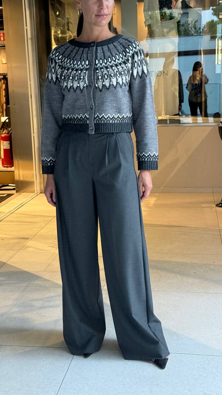 Брюки широкие серые MaxMara