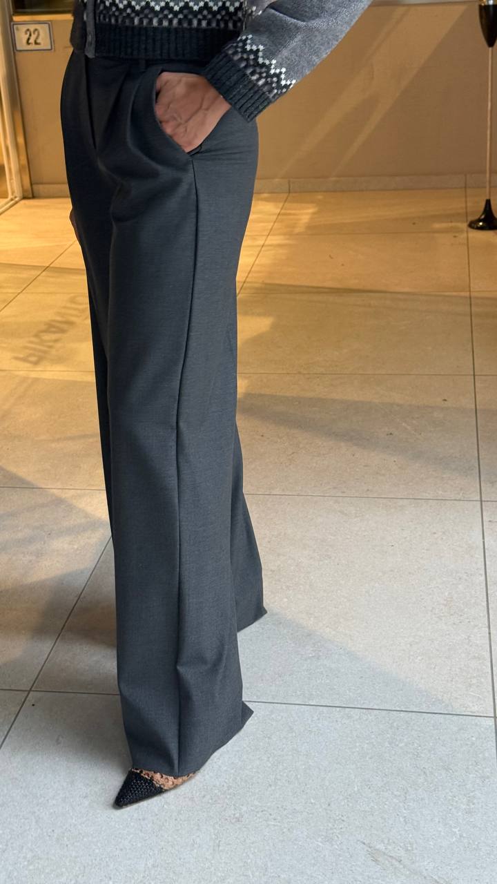 Брюки широкие серые MaxMara