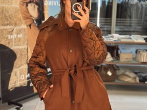 Пальто комбинированное Marina Rinaldi MaxMara — фото 1 Пальто комбинированное Marina Rinaldi MaxMara