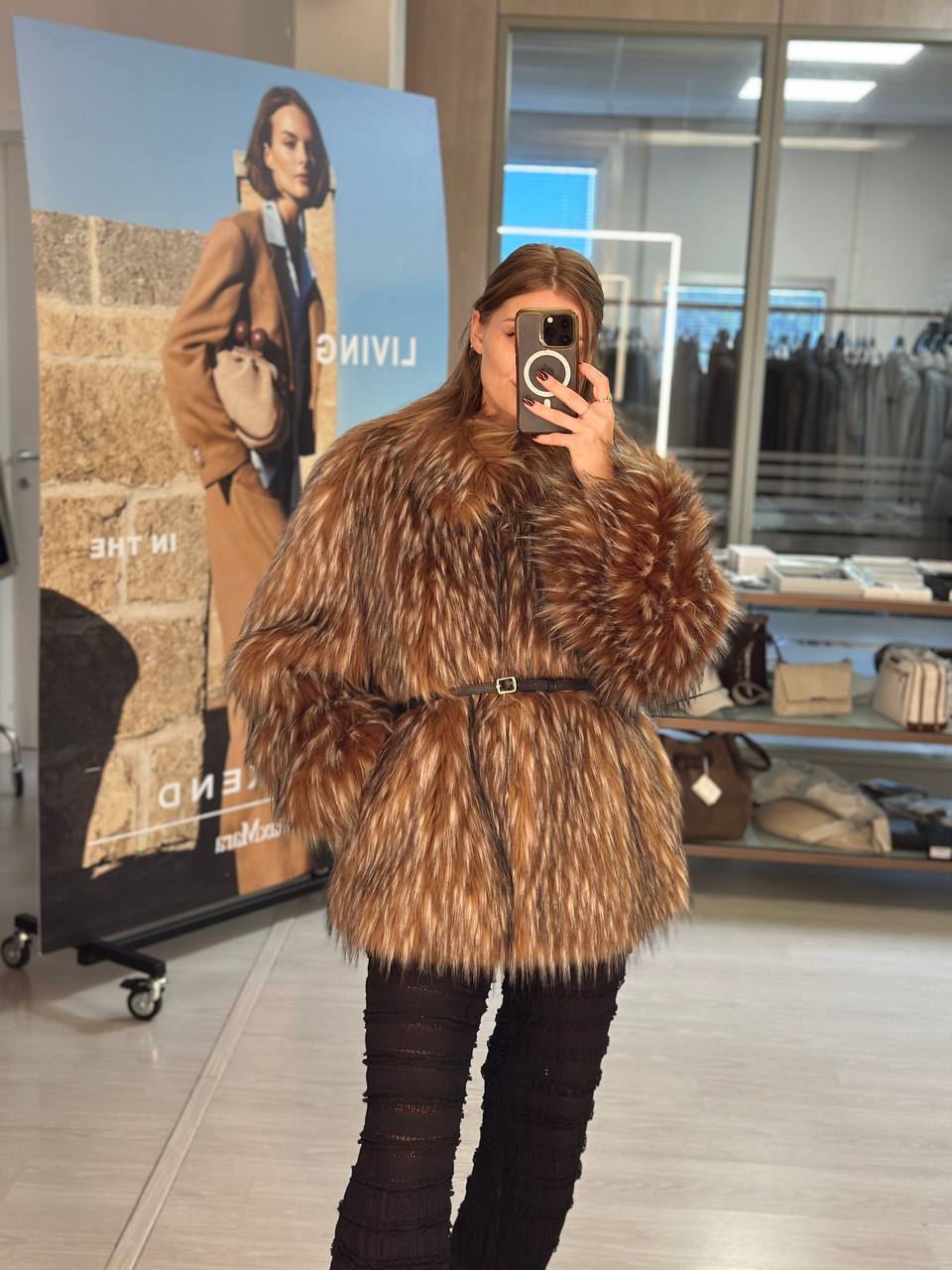 Полушубок из экомеха Marina MaxMara