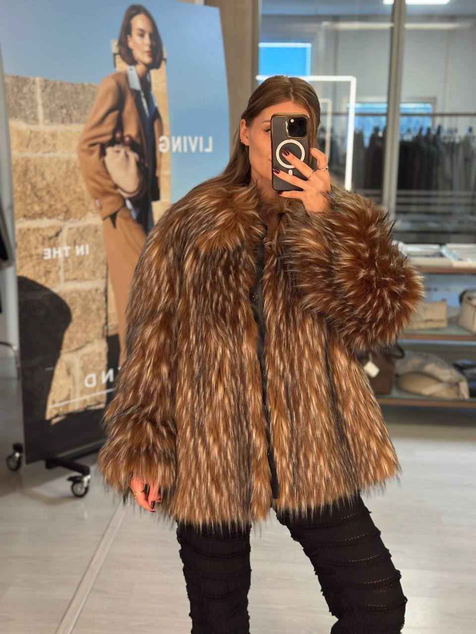 Полушубок из экомеха Marina MaxMara