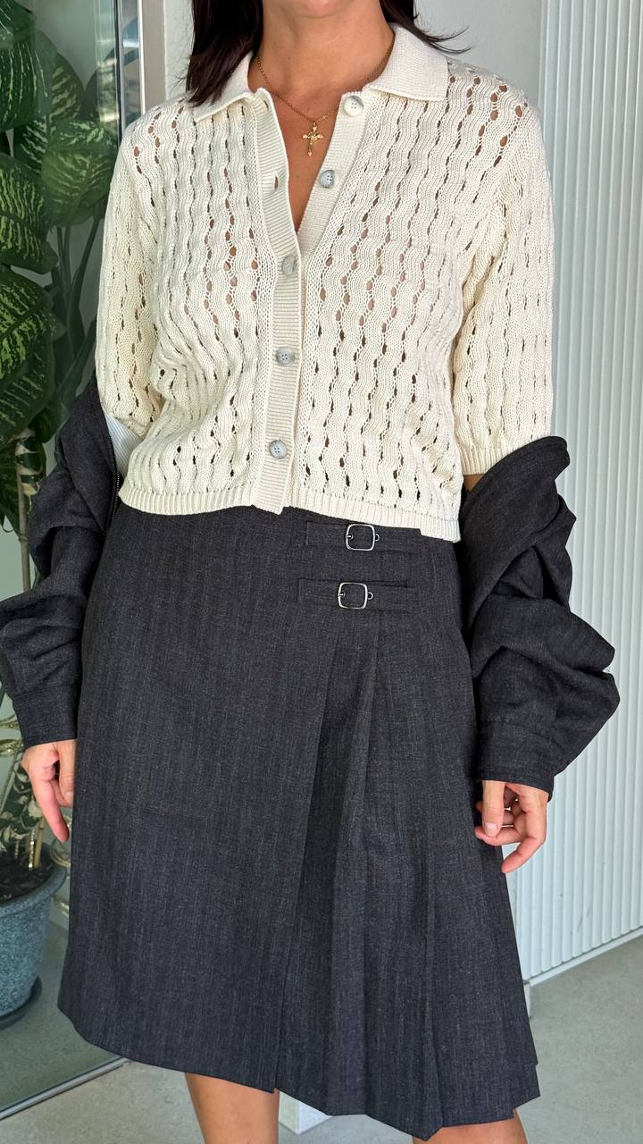 Ажурный вязаный кардиган-поло MaxMara