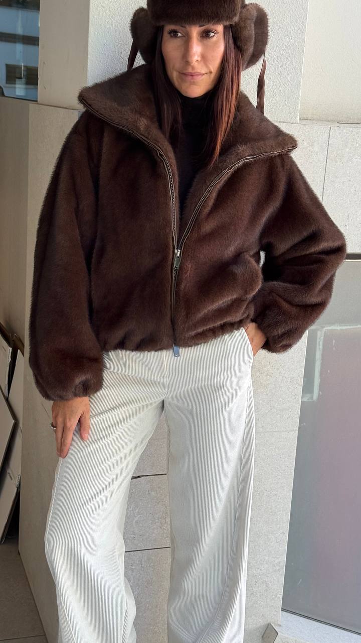Куртка-бомбер из экомеха MaxMara