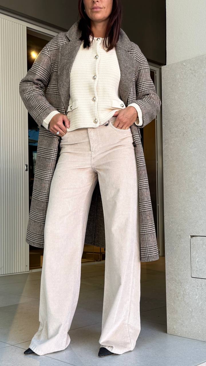 Пальто двубортное в клетку MaxMara