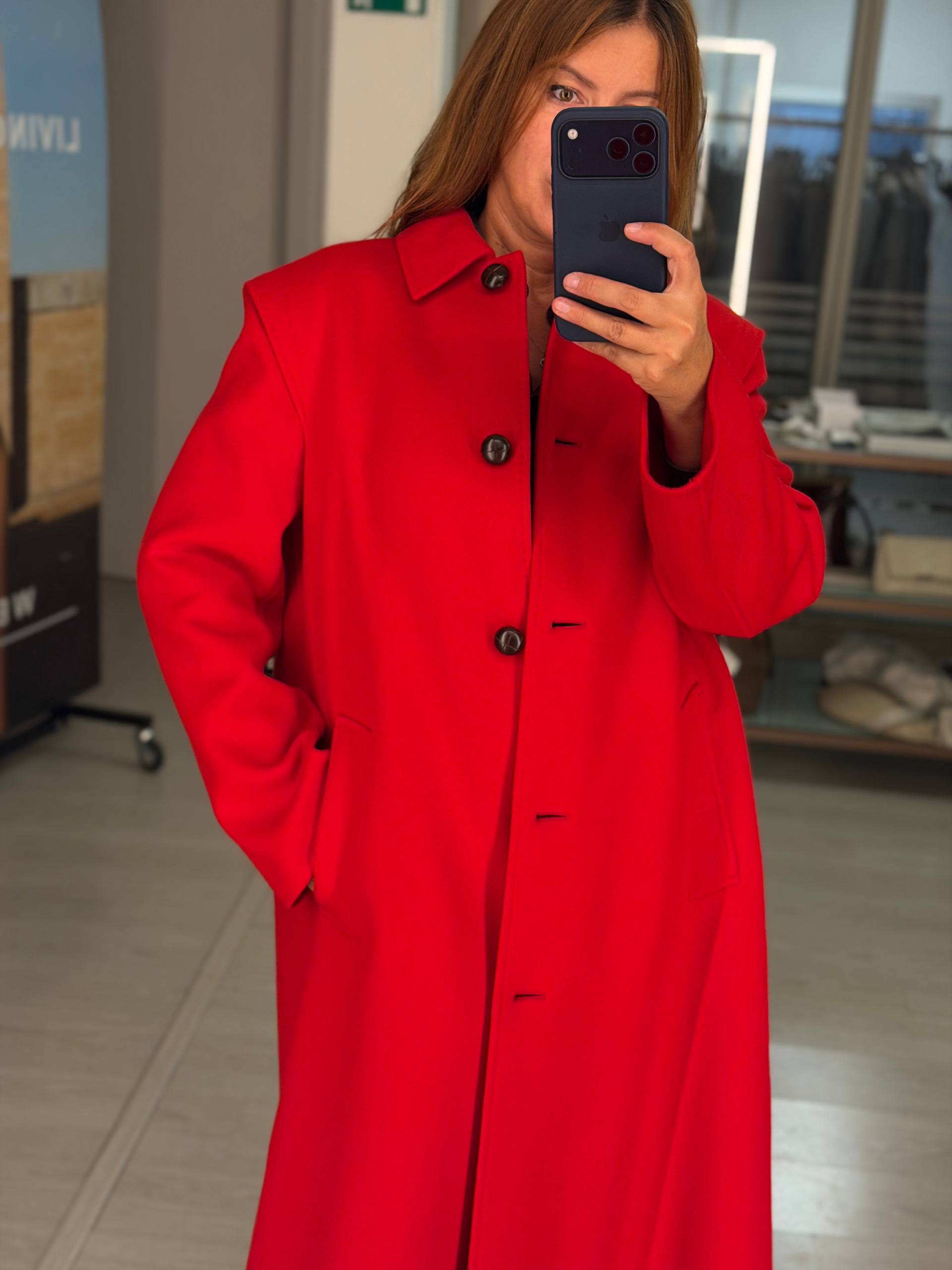 Пальто женское шерстяное красное MaxMara