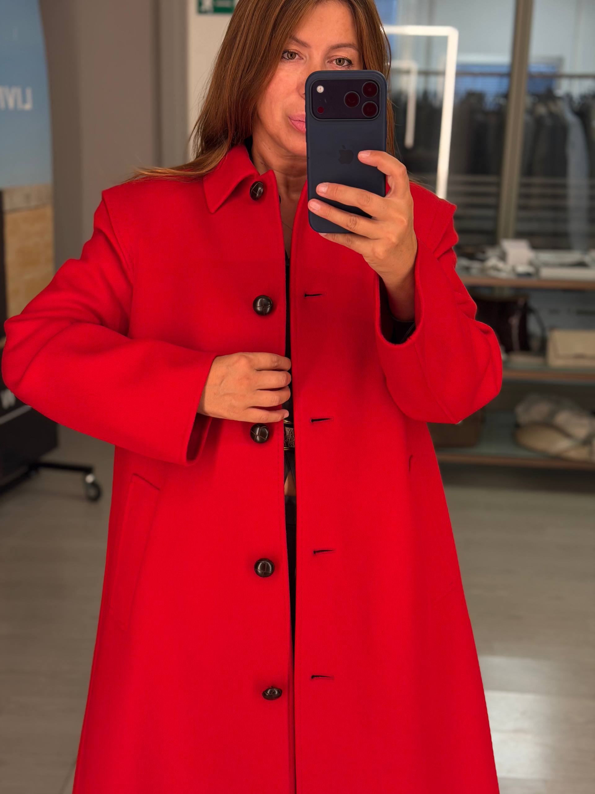 Пальто женское шерстяное красное MaxMara