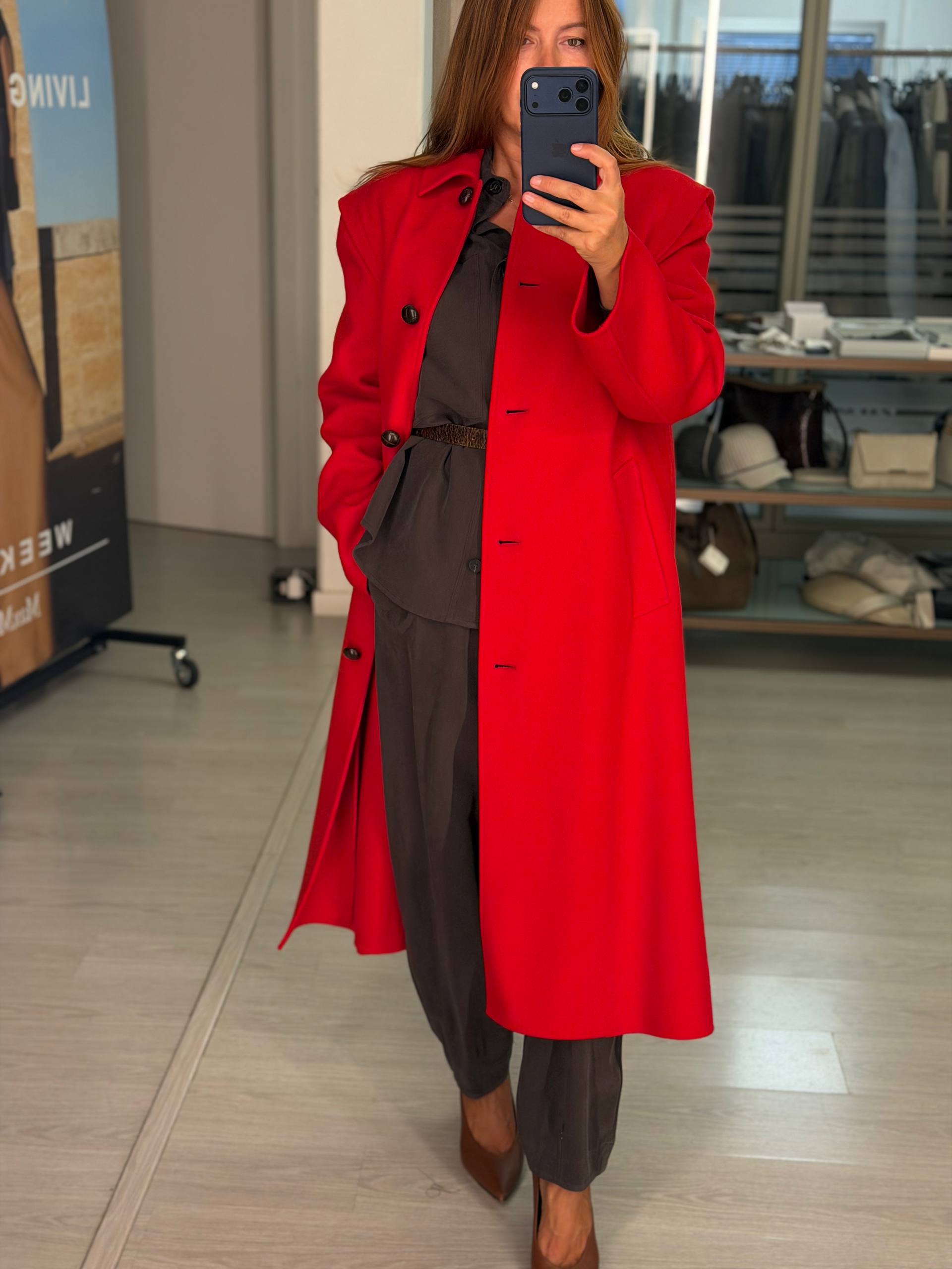 Пальто женское шерстяное красное MaxMara