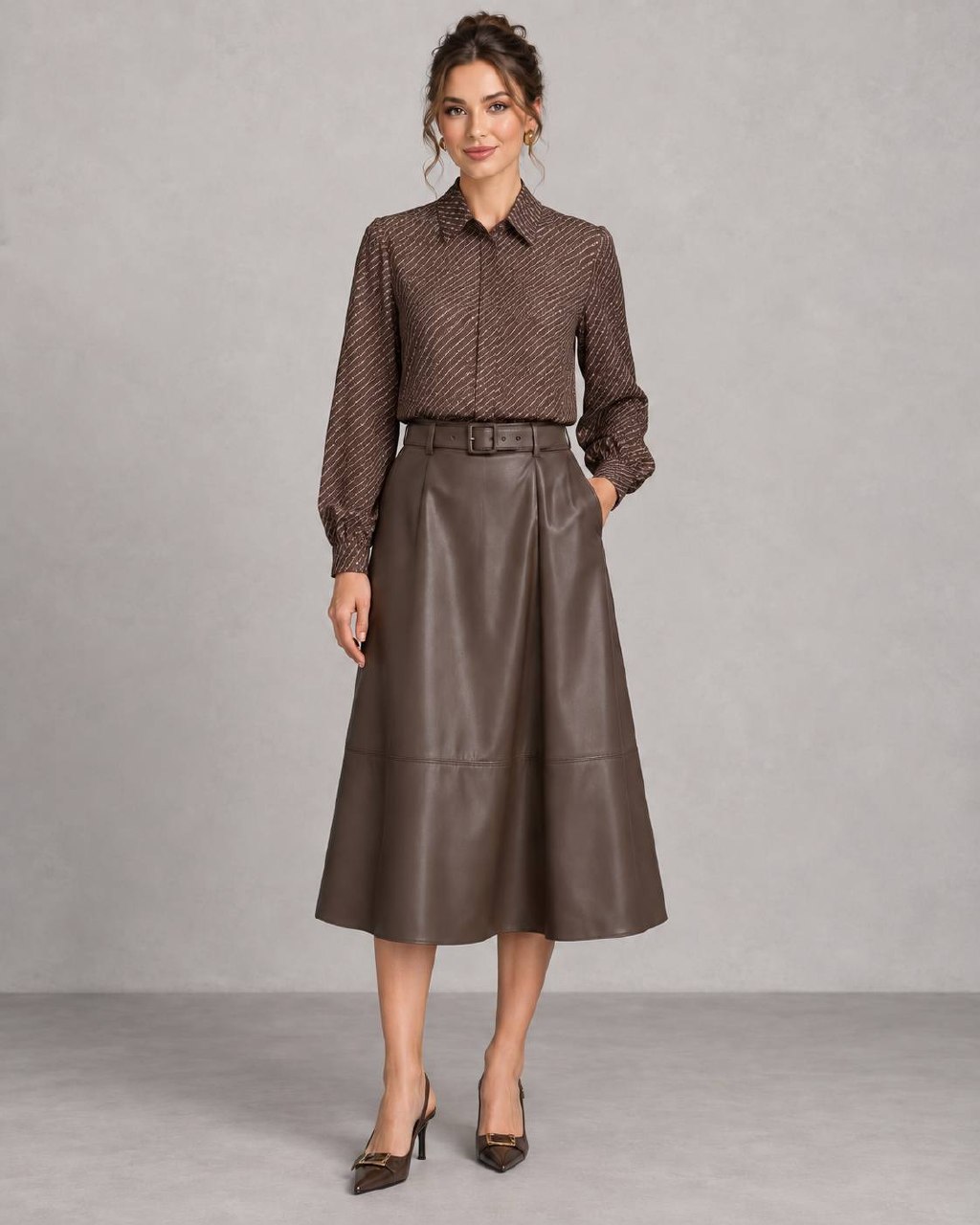 Юбка миди из экокожи MaxMara