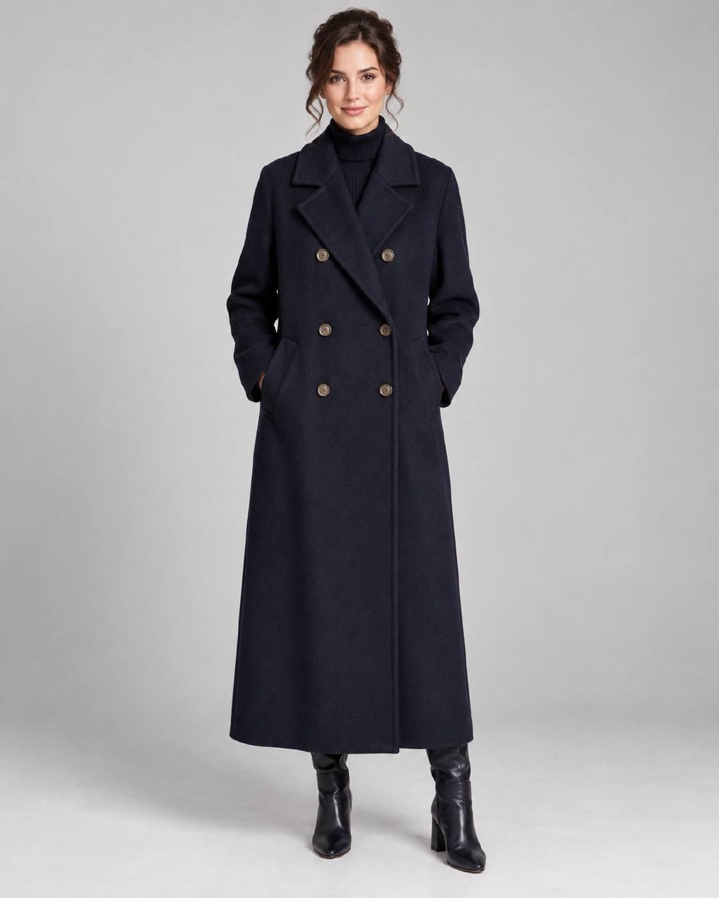 Пальто двубортное макси MaxMara