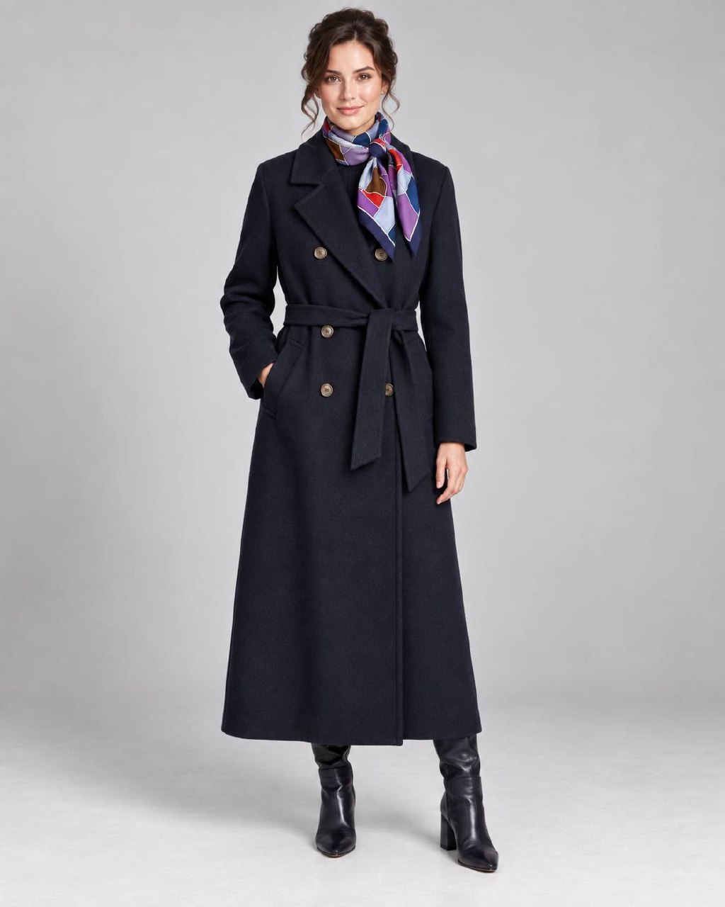 Пальто двубортное макси MaxMara