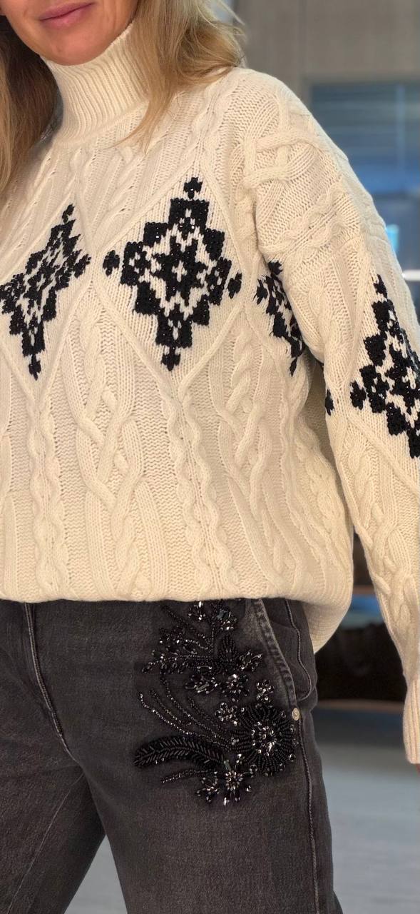 Вязаный свитер с узором MaxMara