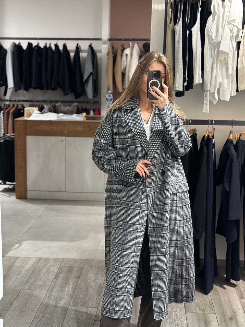 Пальто в клетку ottodAme MaxMara