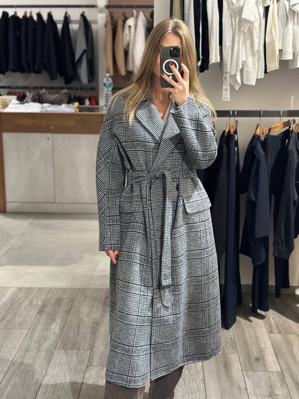 Пальто в клетку ottodAme MaxMara