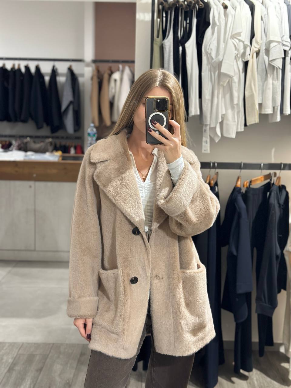 Полупальто из экомеха Seventy 2 MaxMara