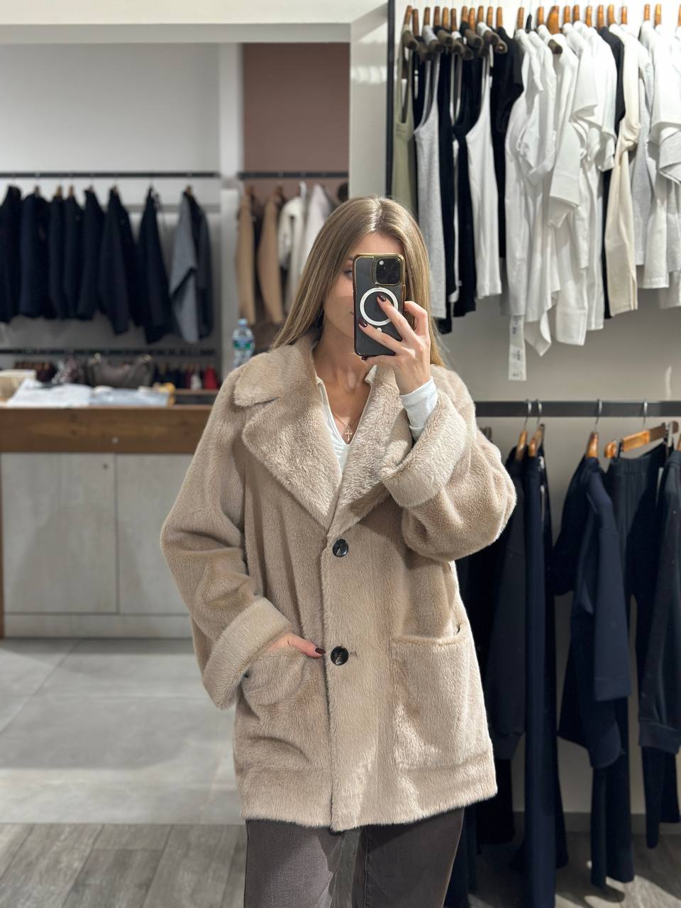 Полупальто из экомеха Seventy 2 MaxMara