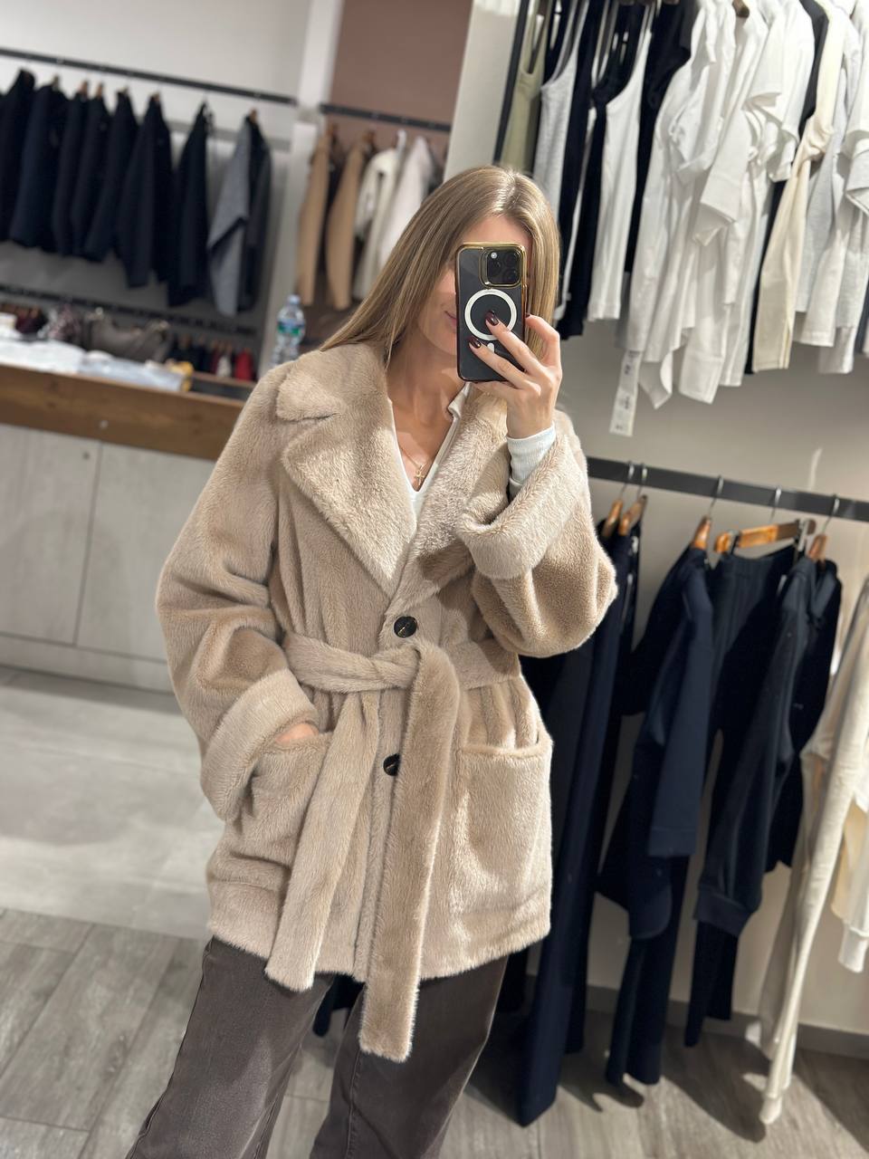 Полупальто из экомеха Seventy 2 MaxMara
