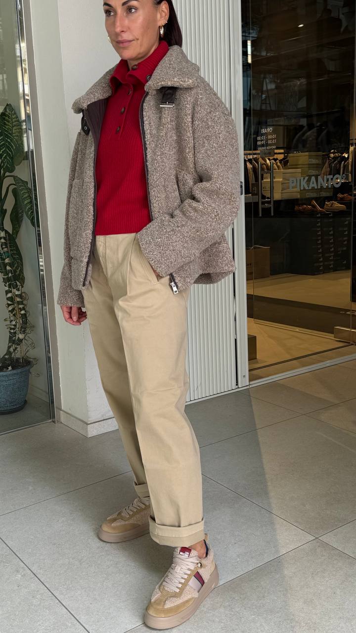 Женский джемпер-поло в рубчик MaxMara