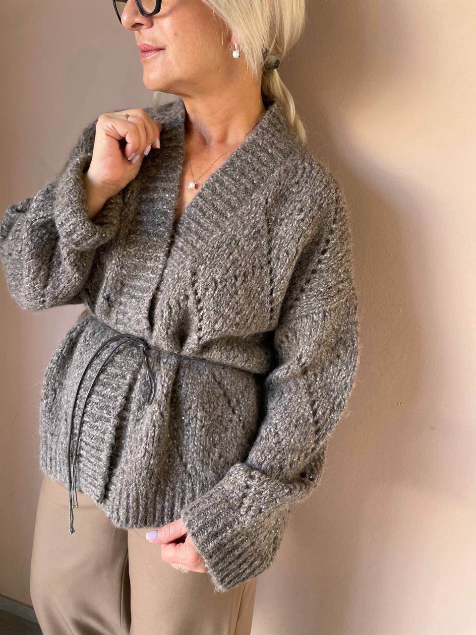 Вязаный кардиган с поясом MaxMara
