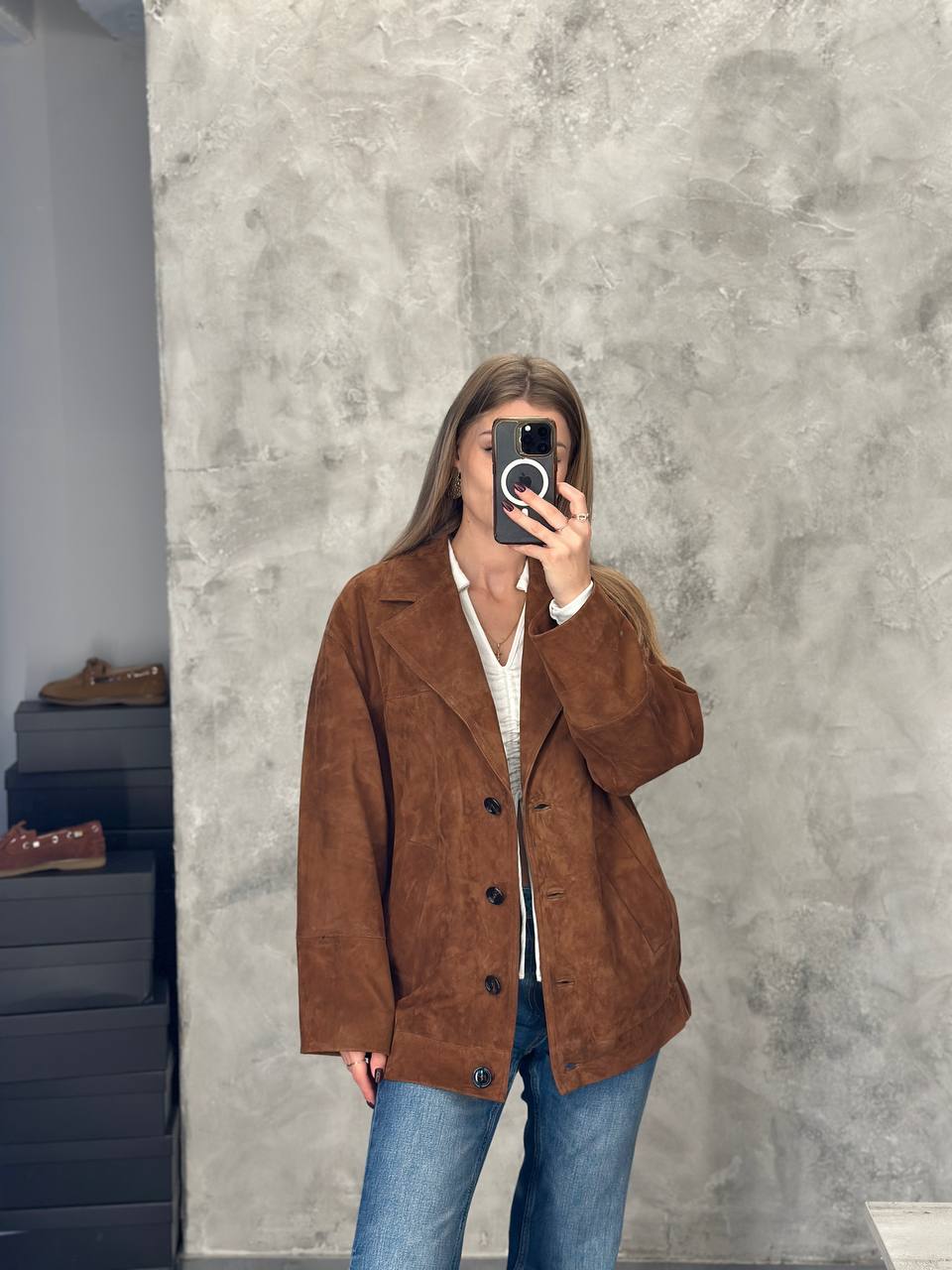 Замшевый жакет Marella MaxMara