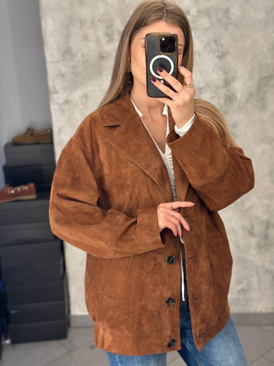 Замшевый жакет Marella MaxMara