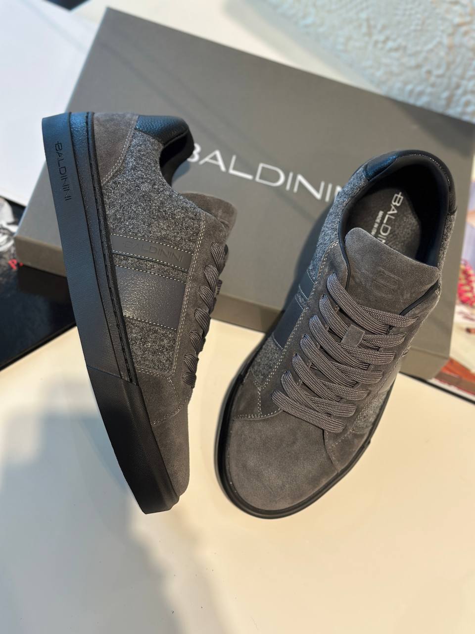 Мужские серые кеды Baldinini