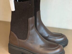 Кожаные ботинки с трикотажем PESERICO