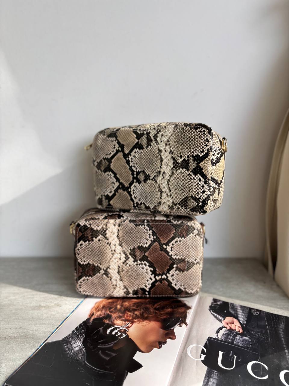 Сумка кросс-боди под питона LEATHER