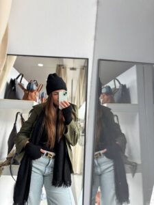 Укороченный женский тренч хаки LEATHER