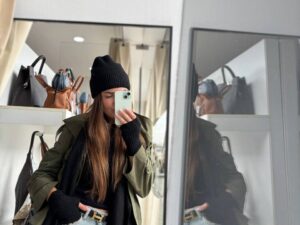 Укороченный женский тренч хаки LEATHER